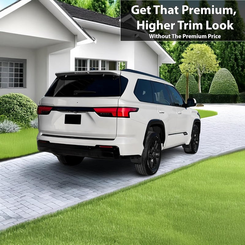 BOGAR TECH DESIGNS Precut Rear Chrome Delete Overlay for Toyota Sequoia 2023-2026, Gloss Black - Image 2