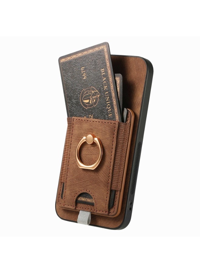 erorex Brown Magnetic Leather Phone Case with Card Holder for Google Pixel 6 - Image 2