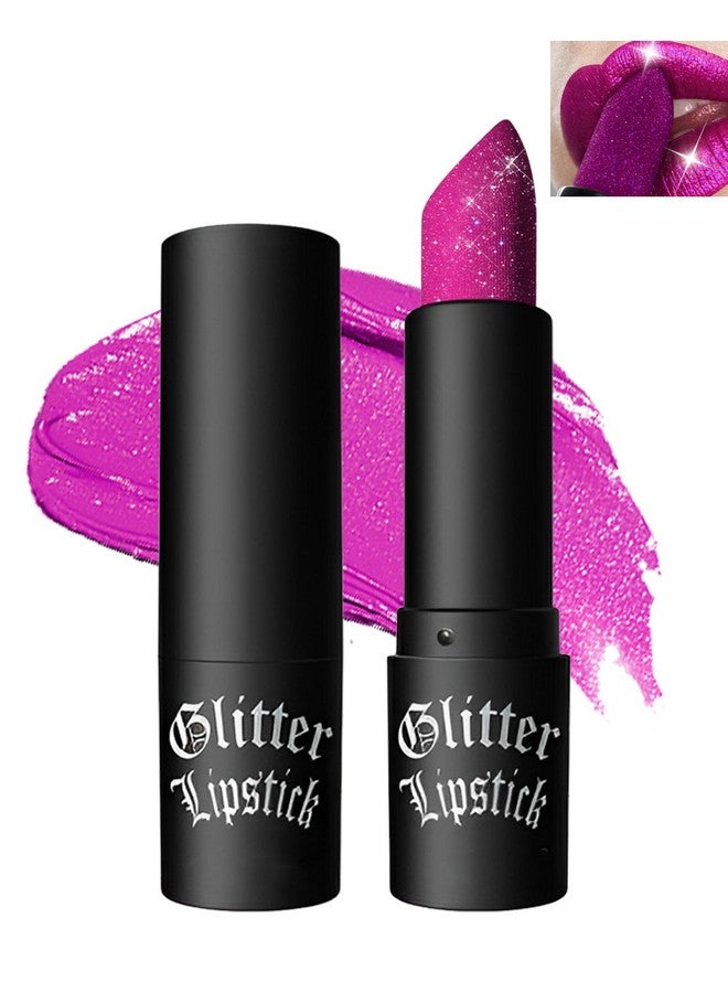 Diamond Glitter Matte Lipstick,Rose Red Tinted Lip Gloss,Metallic High Pigment Lip Stain Lipstain,Longlasting Waterproof Non-Stick Lipgloss Lipstick,Shimmer Lip Blam Tint,Makeup Gift For Women-04