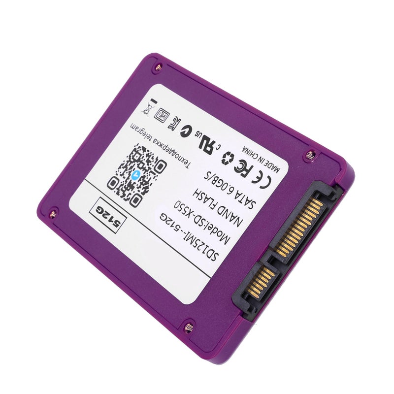 2.5 بوصة محرك أقراص دقيق صلب SATA III 6 جيجابت في الثانية عالية السرعة 550 ميغابايت في الثانية محرك أقراص داخلي للكمبيوتر أو الكمبيوتر المحمول 512 جيجابايت أرجواني - Image 4