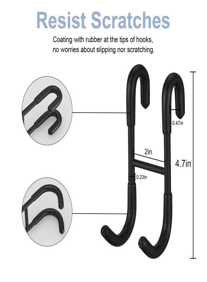 BWE خطافات باب الدش BWE عبوة 2، خطافات باب فوق من الفولاذ المقاوم للصدأ 304، خطافات مناشف لحمام باب دش زجاجي بدون إطار 0.47" (12 مم)، خطافات دش بدون حفر، أسود غير لامع - Image 3