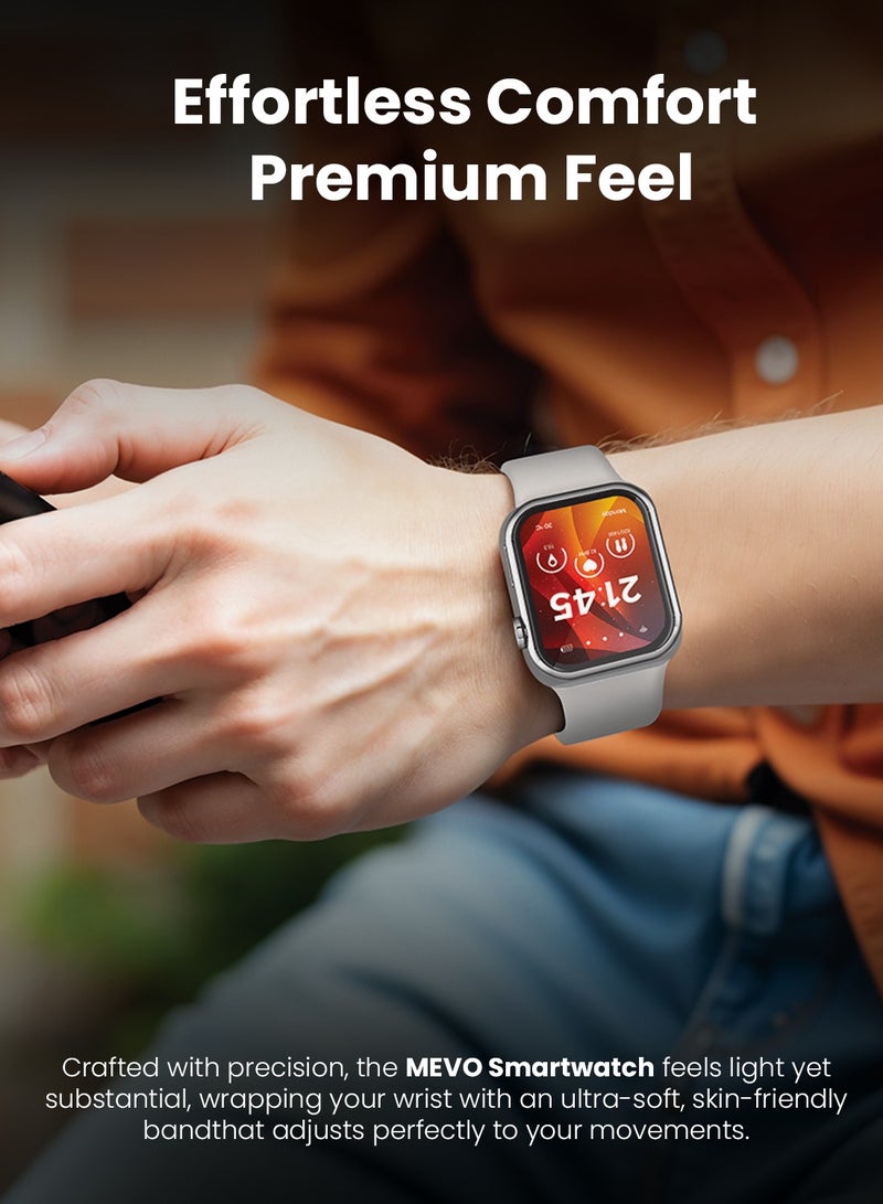 Moxedo Mevo Smart Watch for Android & iOS with 1.71" HD AMOLED Display, Wireless Charging, Chat GPT AI Assistant, Bluetooth Calling, Fitness & Health Tracker, Sleep Monitor, IP67 Waterproof (Gray) - Image 5