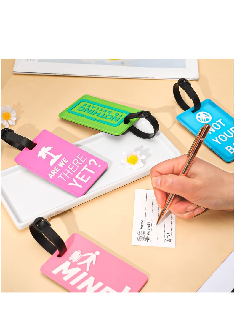 SOLARAE 4-Pack Luggage Tags with ID Cards for Suitcases - Travel Bag Tags to Prevent Loss of Baggage and Ensure Easy Identification - Image 2