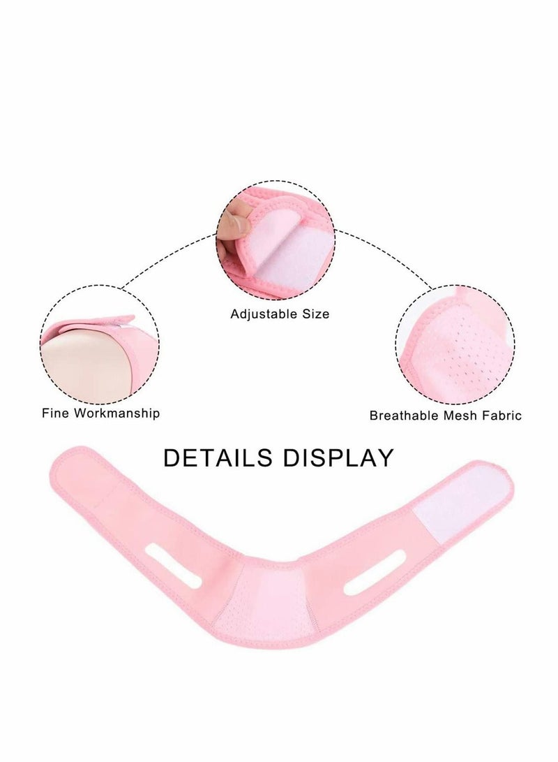 Y&D V Face Line Belt Chin Cheek Slim Lift Up Anti Wrinkle Mask Ultra-thin Strap Band Breathable (Pink)  - Image 3