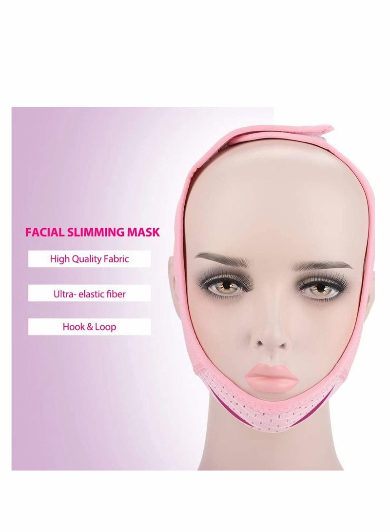 Y&D V Face Line Belt Chin Cheek Slim Lift Up Anti Wrinkle Mask Ultra-thin Strap Band Breathable (Pink)  - Image 4
