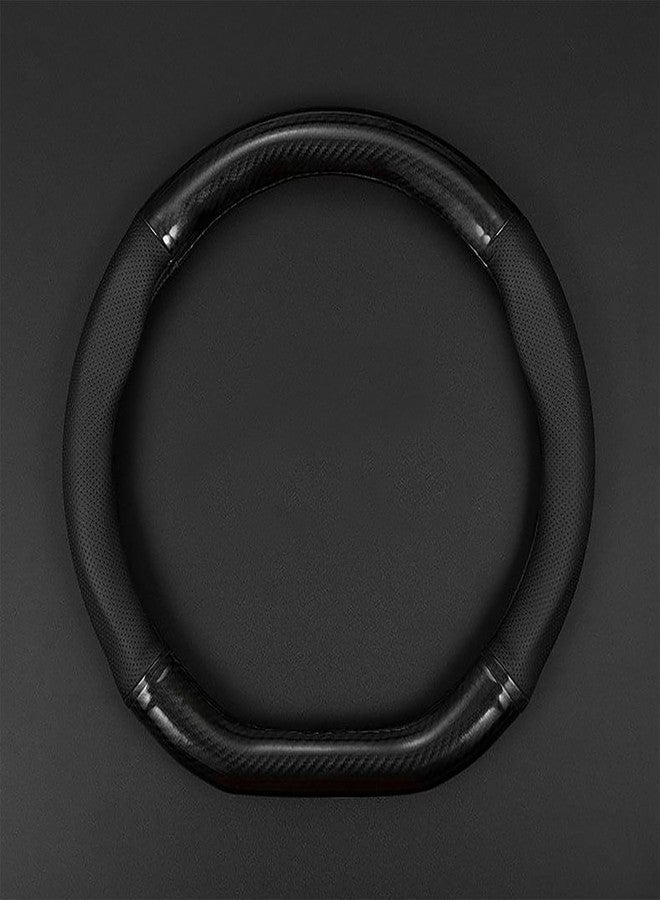 gunhunt 1 PC Car Breathable Steering Wheel Cover, Carbon Fiber Non-Slip Steering Wheel Protector, Wear -Resistant Steering Wheel Sleeve, Four Seasons Universal Steering Wheel Set (D -Shaped) - Image 1