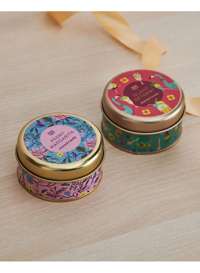 Chumbak Zen Corner Gift Set, Set of 2 Tin Candles