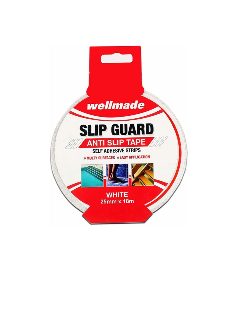 Wellmade - Wellmade Synthetic Fine Resilient Soft Traction Anti Slip Skid Tapes for Bare Feet, 18m 2in (50mm) White - Image 1