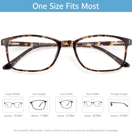 ANRRI Non Prescription Glasses for Women Clear Lens Classic Square Tortoise Frame Eyewear Men - Image 5