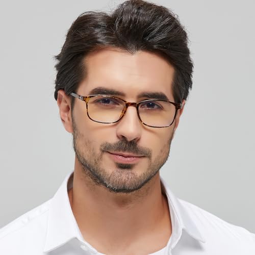 ANRRI Non Prescription Glasses for Women Clear Lens Classic Square Tortoise Frame Eyewear Men - Image 4