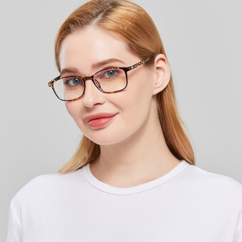 ANRRI Non Prescription Glasses for Women Clear Lens Classic Square Tortoise Frame Eyewear Men - Image 3