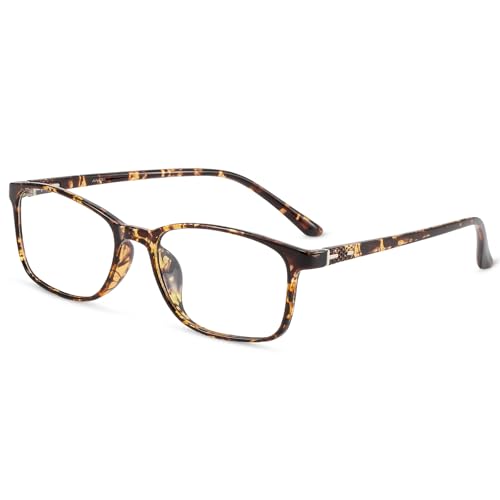 ANRRI Non Prescription Glasses for Women Clear Lens Classic Square Tortoise Frame Eyewear Men - Image 1