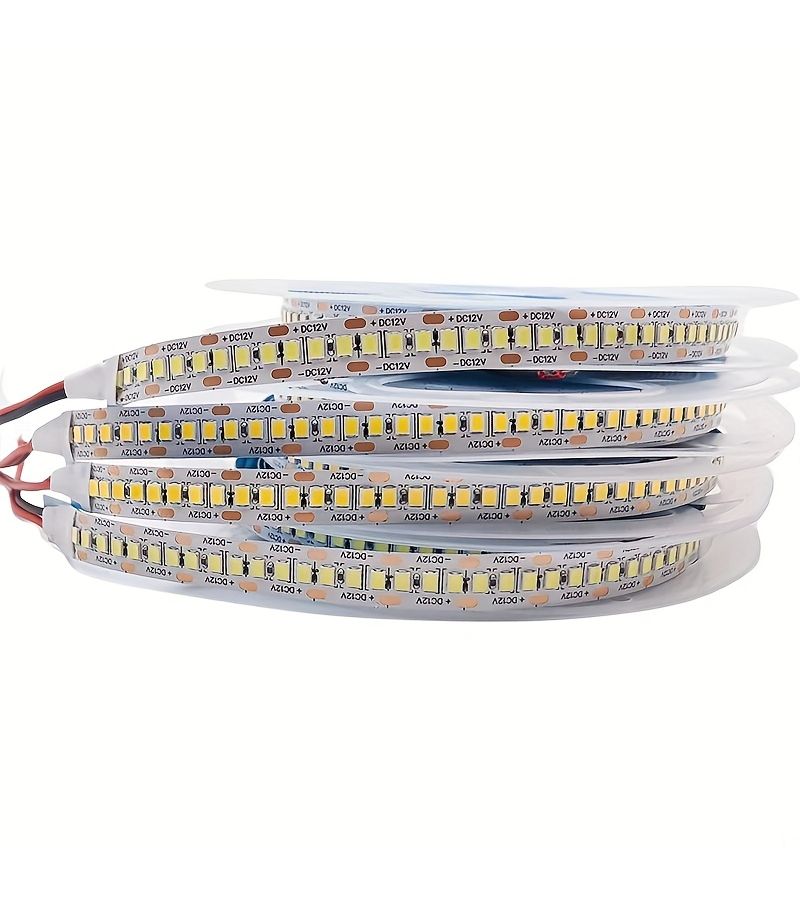 12V 240 لمبة LED 2835 5 أمتار لفافة ضوء أبيض دافئ 3000K شريط LED عالي الكثافة DC12V بعرض 10 مم - Image 2