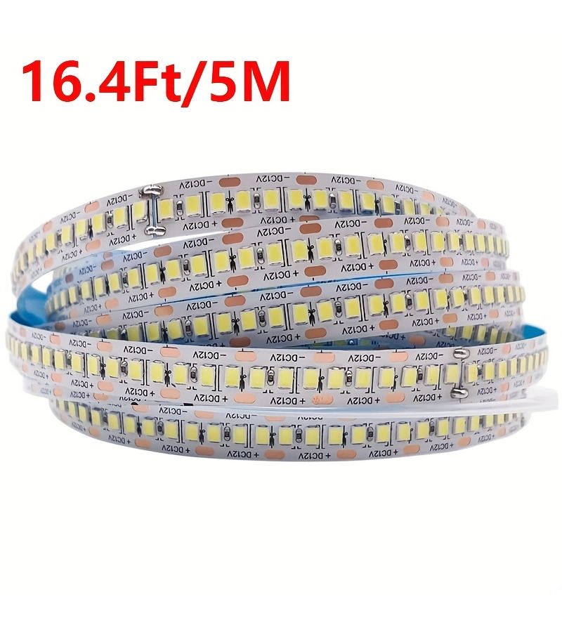 12V 240 لمبة LED 2835 5 أمتار لفافة ضوء أبيض دافئ 3000K شريط LED عالي الكثافة DC12V بعرض 10 مم - Image 4