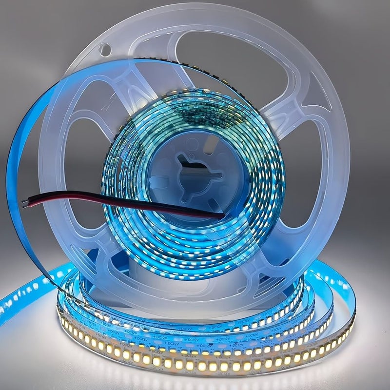 12V 240 لمبة LED 2835 5 أمتار لفافة ضوء أبيض دافئ 3000K شريط LED عالي الكثافة DC12V بعرض 10 مم - Image 1