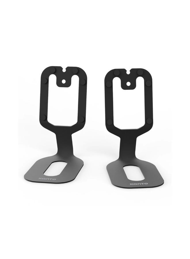 Kanto Audio SU2 Rear-Mounted Desktop Speaker Stands for Small Speakers-Black, Pair - Image 1