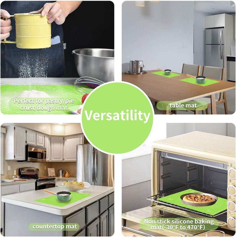 SIOPAWORLD ROTI MAT Non Stick Silicon Reusable Pastry Fondant Dough Roti Chapati Rolling Baking Sheet Mat With Measurements Liner Heat Resistance Table Placemat Pad Pastry Board Roti Making Multi - Image 5