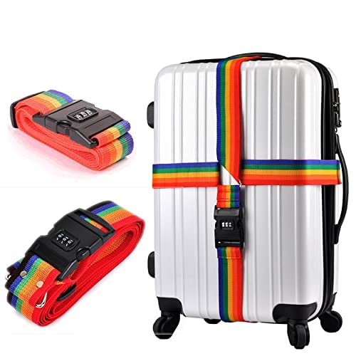 Dayalu Pack of 6 Luggage Strap | Luggage Belt for Suitcase & Trolley Bags | Travel Belt with TSA Passlock Quick Release Adjustable Buckle for Suitcase | Rainbow - Image 3