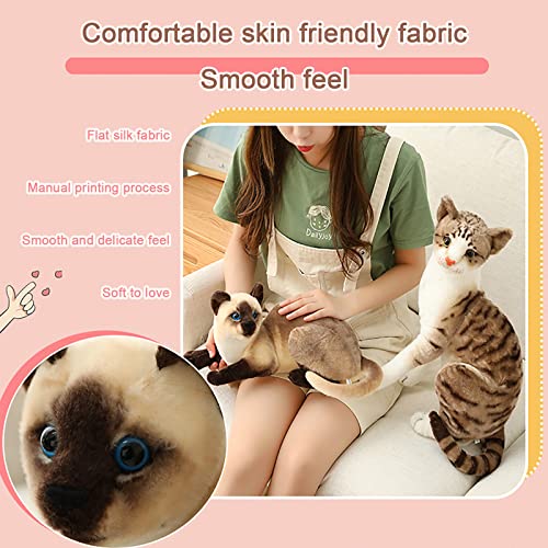 GUDVES Siamese Cat Stuffed Animal, Shorthair Cat Realistic Plush Cat Stuffed Toys, Gift for Kids 12inches (A) - Image 2