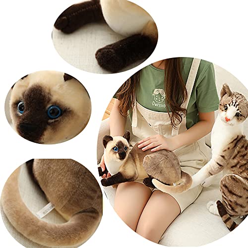 GUDVES Siamese Cat Stuffed Animal, Shorthair Cat Realistic Plush Cat Stuffed Toys, Gift for Kids 12inches (A) - Image 4