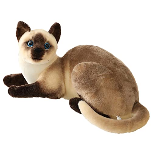 GUDVES Siamese Cat Stuffed Animal, Shorthair Cat Realistic Plush Cat Stuffed Toys, Gift for Kids 12inches (A) - Image 1