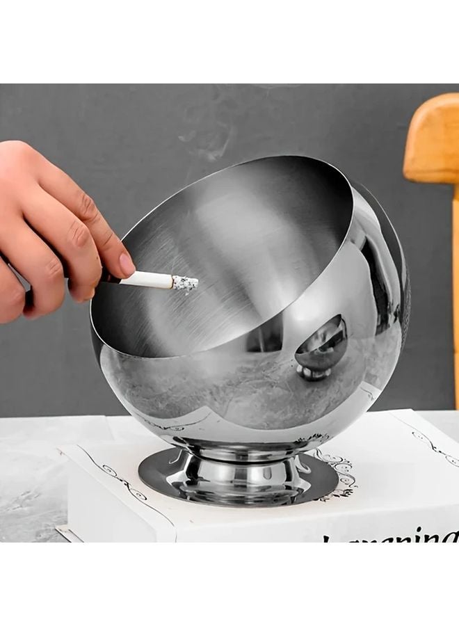 Golden Bottom Small Stainless Steel Desktop Trash Can Fruit Vegetable Bowl Ashtray - Image 3