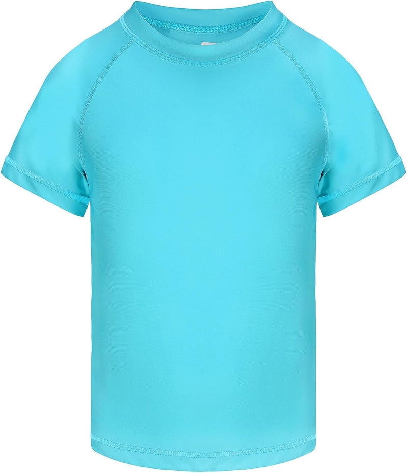 Zoofly Boys Rash Guard Swim Shirt Short Sleeve UPF 50+ Sun Protection Rash Vest Toddler Kids Rashguard Swimming Shirt - Image 1