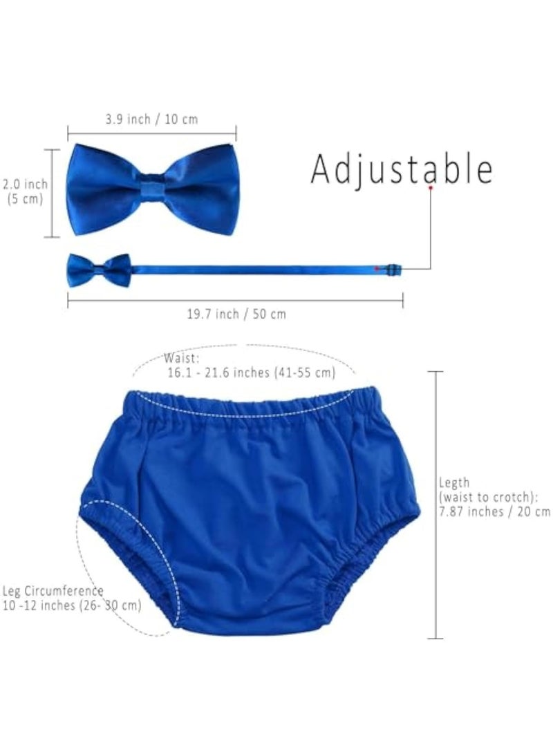 Boys/Girls First Birthday Cake Smash Outfit Bow Tie Suspenders Bloomers Birthday Hat Sparkle Gold Set - Image 2