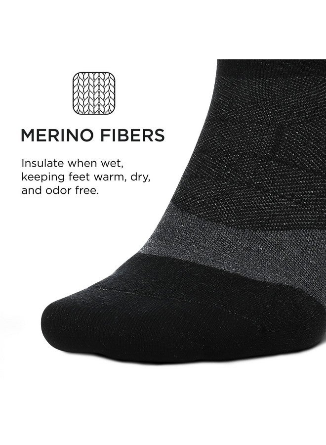 Feetures Feetures Merino 10 Max Cushion Mini Crew Sock - Wool Socks for Women & Men - Charcoal, L (1 Pair) - Image 5