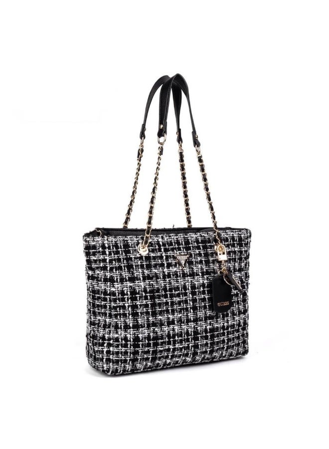 حقيبة توت GUESS Houndstooth Tweed