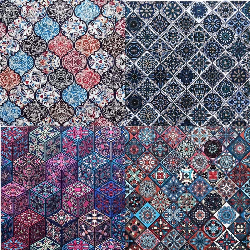 DESEACO Groovy Boho Tribal Scrapbook Pad – 24 Bohemian Sheets for Scrapbooking, Junk Journals, Collage, Decoupage, Card Making & Mixed Media, 6x6 Single-Sided Craft Paper - Image 4