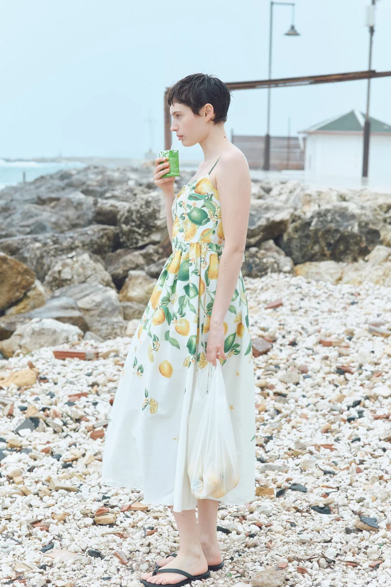 اتش اند ام فستان قطني مطبوع