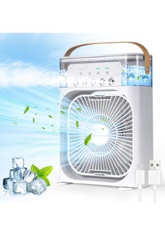 Generic "Portable Fan – SMILING SHARK Cooling Fan with 7-Color LED Light, USB Desk Air Conditioner Water Fan with 3 Sprays, Perfect for Bedroom, Office, and Dorm"  - Image 1
