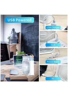 Generic "Portable Fan – SMILING SHARK Cooling Fan with 7-Color LED Light, USB Desk Air Conditioner Water Fan with 3 Sprays, Perfect for Bedroom, Office, and Dorm"  - Image 5