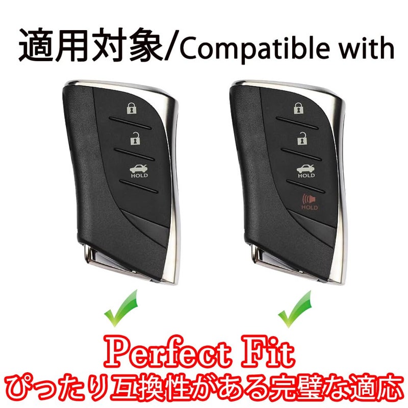 wnilian for Lexus Key fob Cover Keychain KeyCase Compatible with 2018-2024 ES350 RX350h LC500h LS500h UX200 UX250h ES250 ES300h GX460 NX350 NX450 - Image 2
