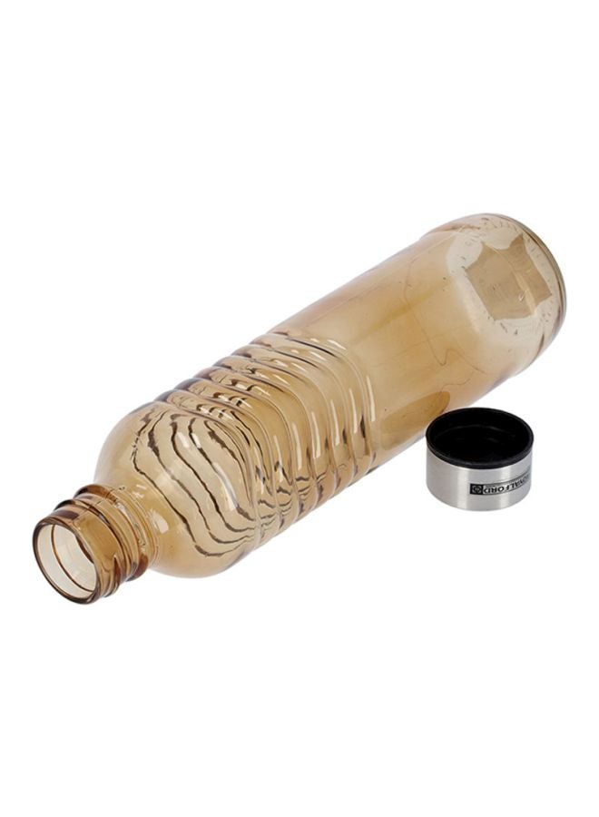 Royalford Glass Water Bottle With Painting Brown/Silver - Image 3