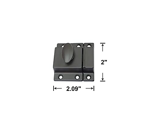 QCAA Traditional Large Oval Turn Cabinet Latch Solid Brass 2 for Cupboard Other Furniture ORB Oil Rubbed Bronze US10B 4 Pack Made in Taiwan - Image 3