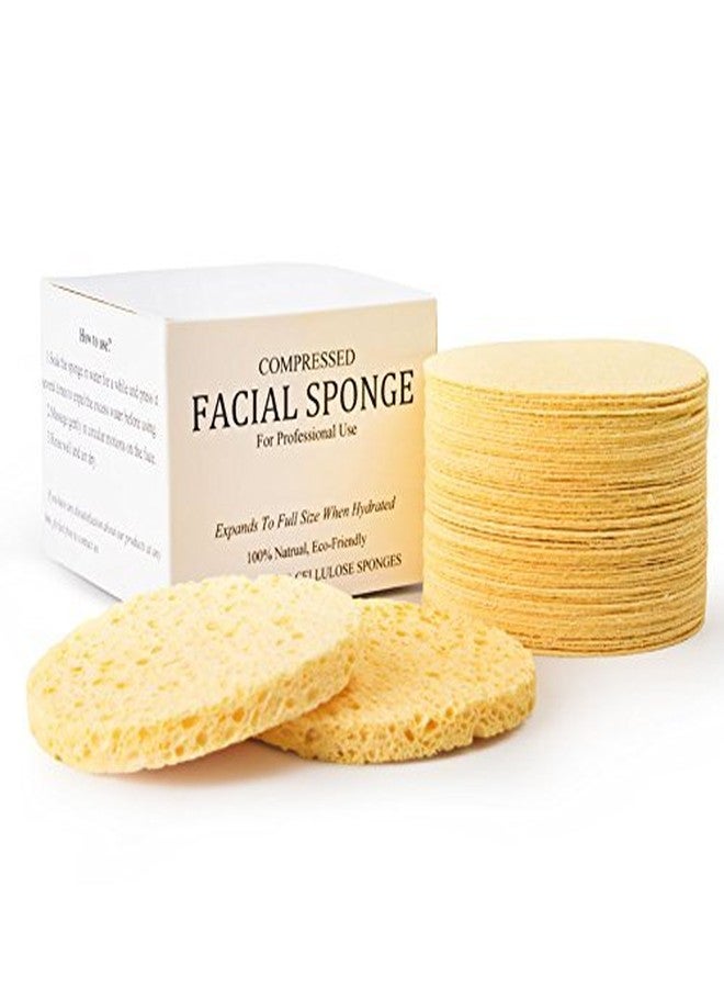 MAXSOFT Facial Sponges, MAXSOFT Compressed 100% Natural Cellulose Facial Cleansing Sponges-50 Count - Image 1