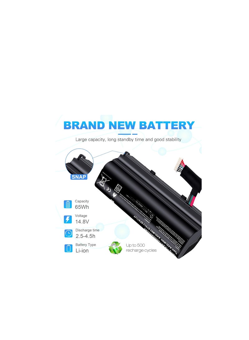 Terabyte بطارية A42N1403 لجهاز ASUS ROG GFX71JY 17.3" GFX71JY4710 G751 G751J G751JT G751JY G751JL G751JM GFX71JY GFX71JY4710 GFX71JY4710 G751J-BHI7T25 G751JL-BSI7T28 A42LM93 4ICR19/66 - Image 5