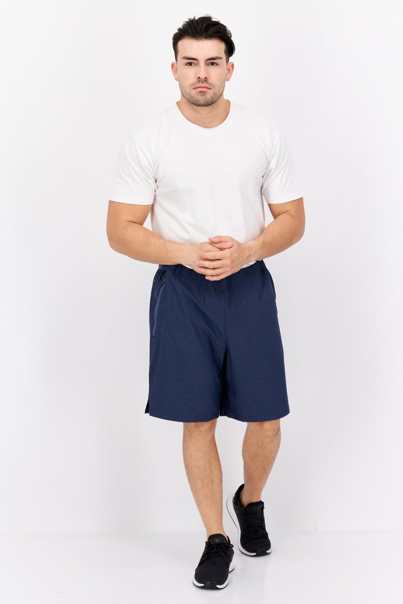 MOTION Men Sportswear Fit Drawstring Training Shorts, Navy Blue - Image 3