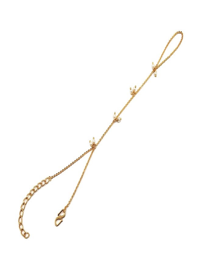 JHB Brass Pearl Haathphool Bracelet for Girl's and Women's - Image 1