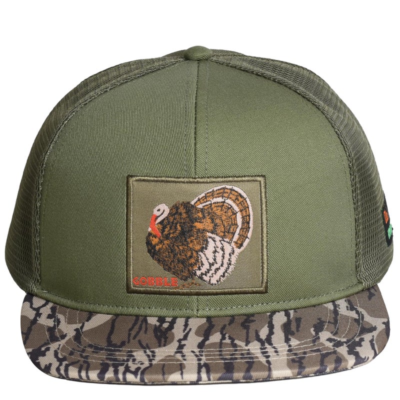 EDTREK Outdoorsman Pro Trucker Breathable Mesh Performance Cap - Flat Brim Snapback Hat (Turkey - Olive Bottomland Camo) - Image 1