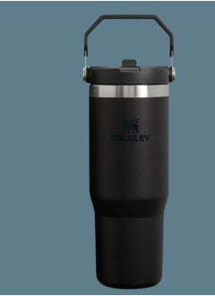 : IceFlow Stainless Steel Tumbler 30oz, Leak-Resistant, Vacuum Insulated Water Bottle with Straw, Keeps Drinks Cold for 12 Hours or Iced for 2 Days, Ideal for Home, Office, or Travel, Black – Durable & Stylish Hydration Solution