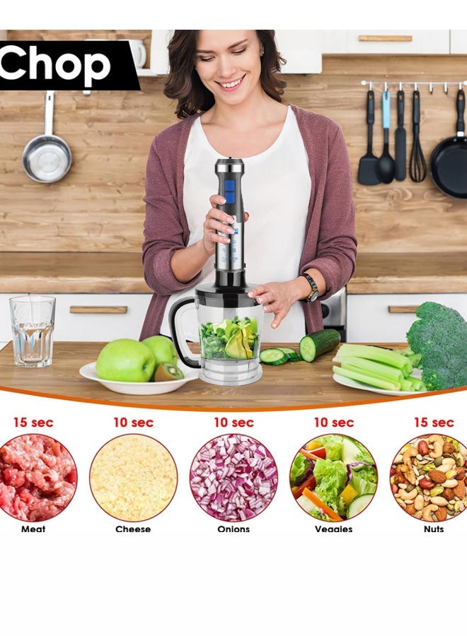DSP Hand Blenders,5 IN 1 Electric Hand Blender,1000W Hand Mixer with 304 Stainless Steel Blade,Food Processor,Beaker,Egg Whisk&Milk Frother,Non-BPA,ideal for Baby Food,Soups,Smoothies,Puree,KM1173 - Image 2