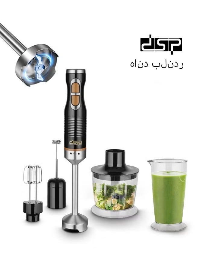 DSP Hand Blenders,5 IN 1 Electric Hand Blender,1000W Hand Mixer with 304 Stainless Steel Blade,Food Processor,Beaker,Egg Whisk&Milk Frother,Non-BPA,ideal for Baby Food,Soups,Smoothies,Puree,KM1173 - Image 1