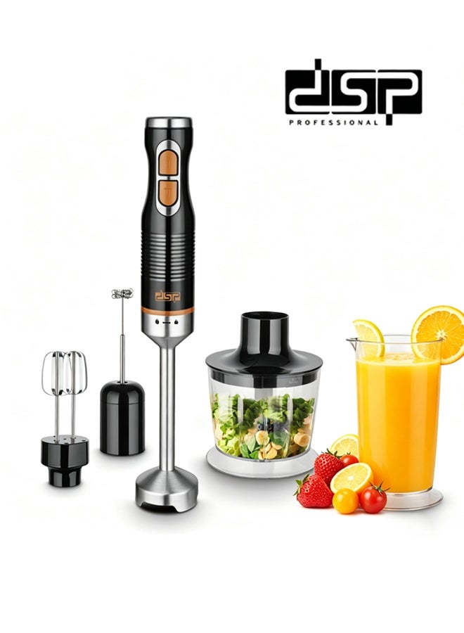 DSP 1000W Hand Blenders,5 IN 1 Electric Hand Blender with 304 Stainless Steel Blade,Food Processor,Beaker,Egg Whisk&Milk Frother,Non-BPA,ideal for Baby Food,Soups,Smoothies,Puree,KM1173 - Image 1
