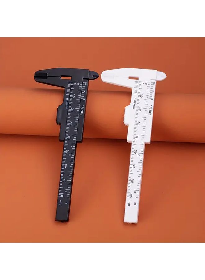 1pc 3.15 Inch Mini Plastic Sliding Vernier Caliper Gauge Measure Tool White Double Scale Ruler Perfect For Carpentry Student And Jewelry Measuring - Image 3
