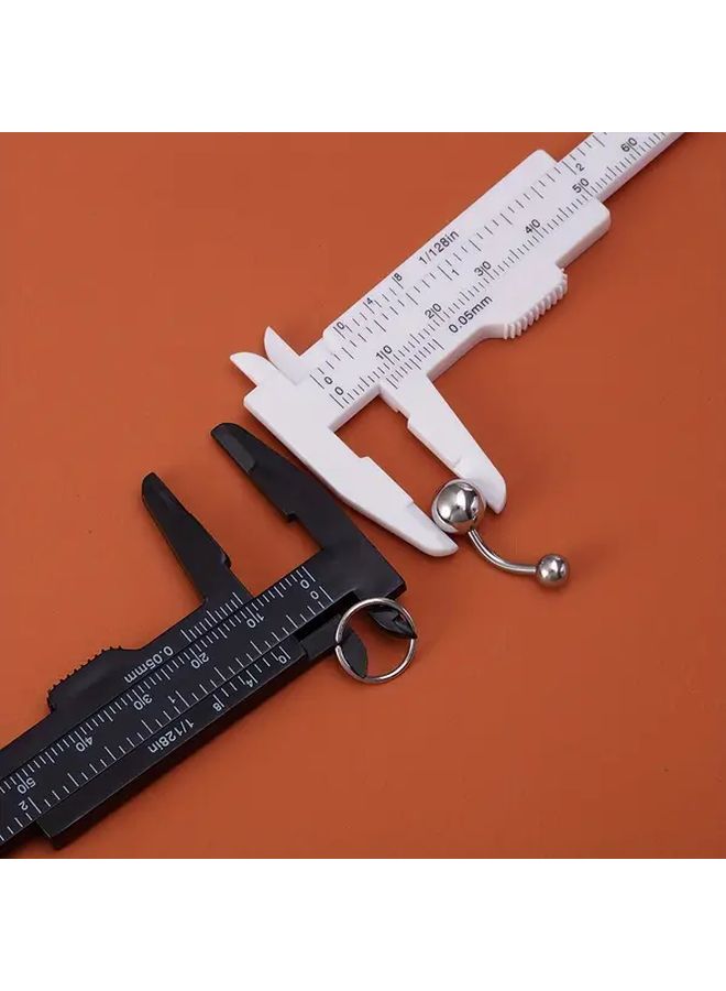 1pc 3.15 Inch Mini Plastic Sliding Vernier Caliper Gauge Measure Tool White Double Scale Ruler Perfect For Carpentry Student And Jewelry Measuring - Image 5