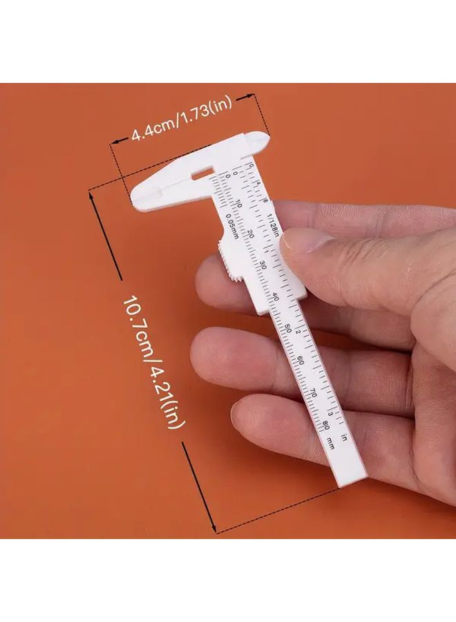 1pc 3.15 Inch Mini Plastic Sliding Vernier Caliper Gauge Measure Tool White Double Scale Ruler Perfect For Carpentry Student And Jewelry Measuring - Image 2