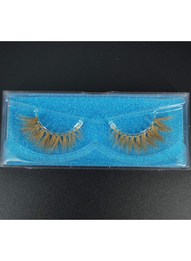 Suncolor Hair Brown Eyelashes Natural Mink False Lashes Light Brown Blonde 3 Pairs Makeup Haloween Party (Brown2) - Image 5